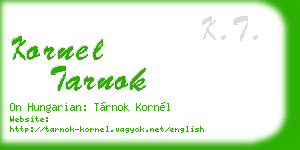 kornel tarnok business card
